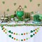 2 Pcs St Patrick's Day Felt Ball Garlands with Shamrock - St. Patrick's Day Decorations - Green Dark Green White Orange Pom Pom Garlands for Home Tree- Irish Party Home Fireplace Mantle Hanging Decor